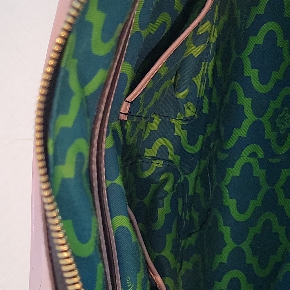 OrYANY Sarah Soft Pink Pebbled Leather Satchel Braided Detail-Brass Hardware EUC - Picture 4 of 7